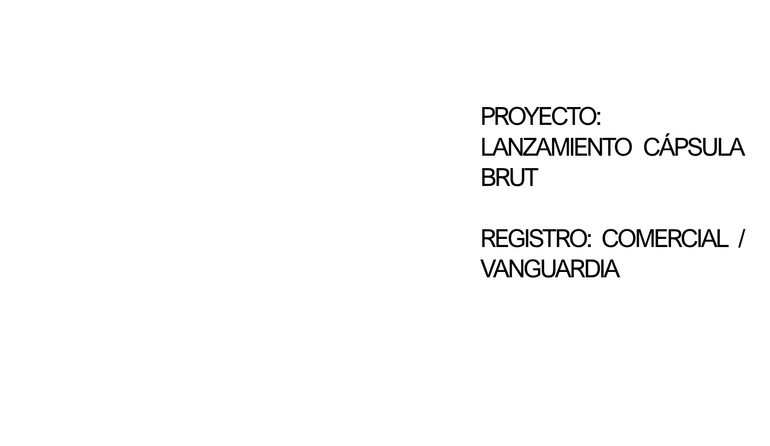 Ficha de proyecto: lanzamiento de la cápsula Brut. Registro comercial y de vanguardia